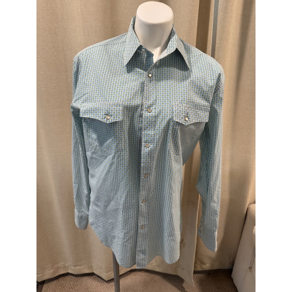 Wrangler‎ Wrancher Western Pearl Snap Shirt Mens M